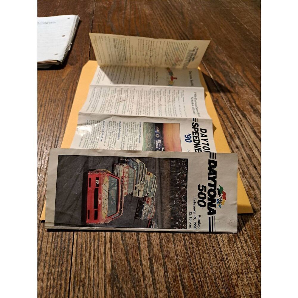 1990 Daytona 500 Pamphlet Map Ticket Info NASCAR Race Day Guide